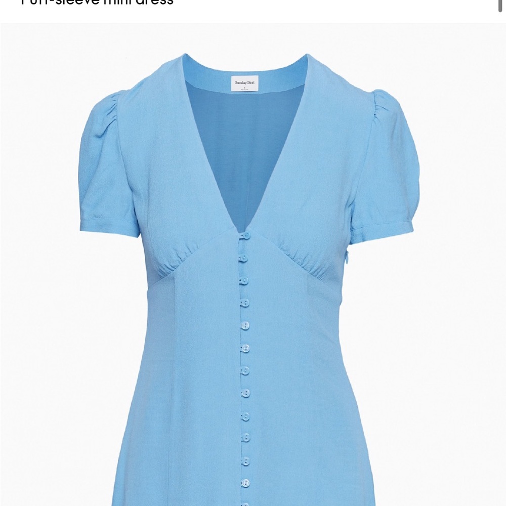 Sunday Best Sky Blue V-Neck Dress